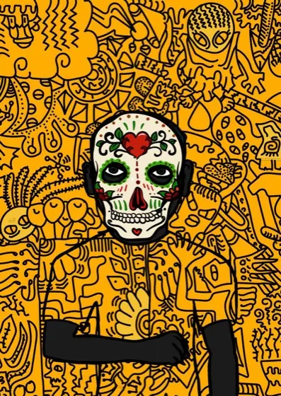 Hashmask #8901, named Baron Samedi